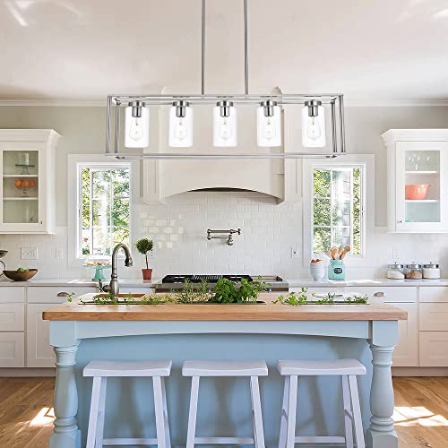 Contemporary Chandeliers Brushed Nickel 5 Light Modern Dining Room Lighting Fixtures Hanging (Brushed Nickel / 5 Light)