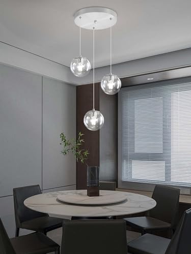3 Light Chrome Pendant Lighting Modern Mini Chandeliers (Silver-Clear / Globe 3-Light)