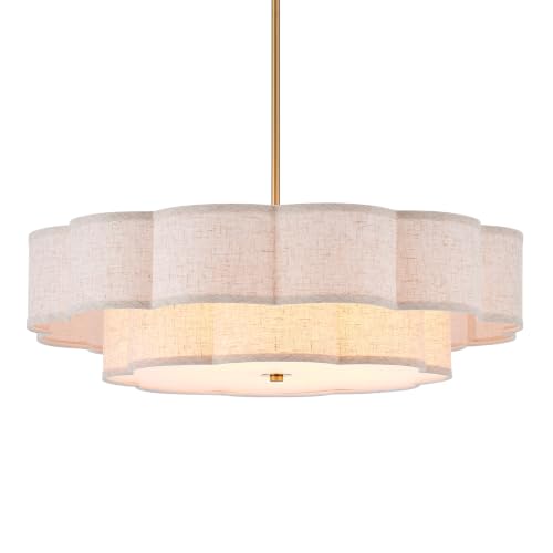 Modern Linen Drum Chandelier