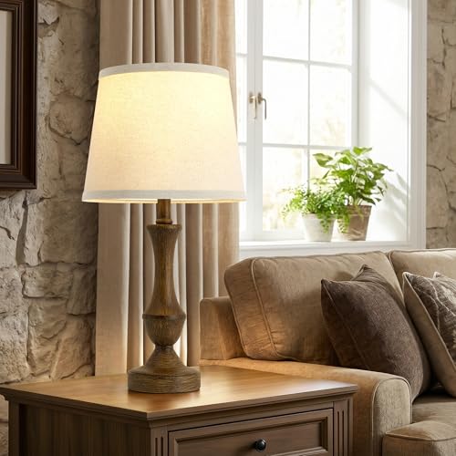 Table Lamp Set of 2 (Wood Grain / 19 in)