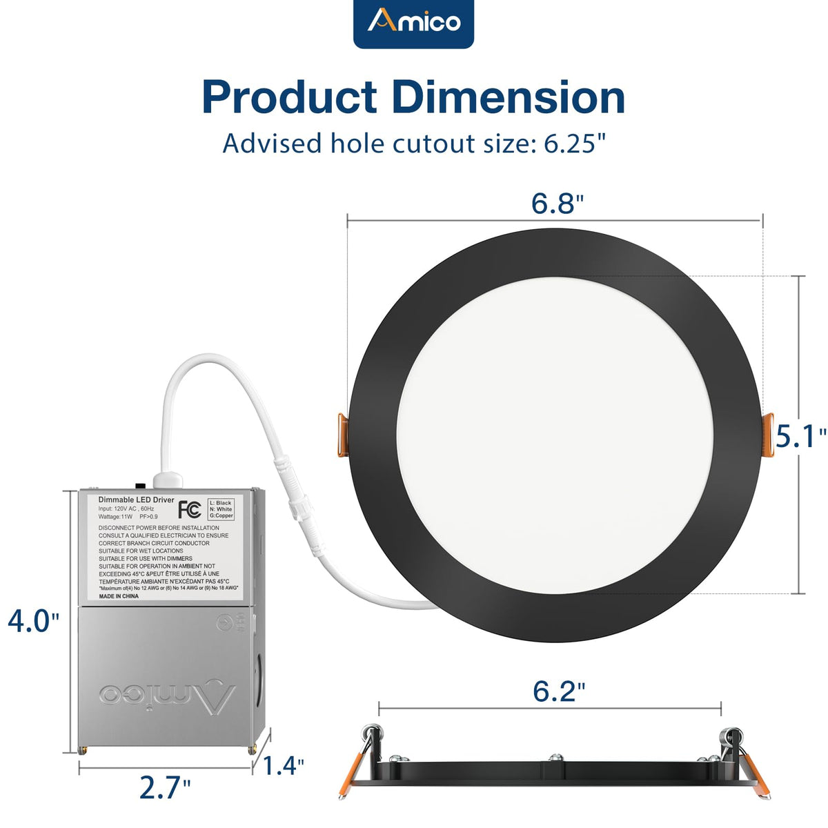 12 Pack 6 Inch LED Recessed Lighting (Black / 6 Inch)