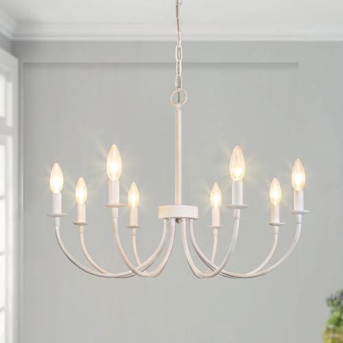 8 Light French Country Chandelier (White / 8 Light)