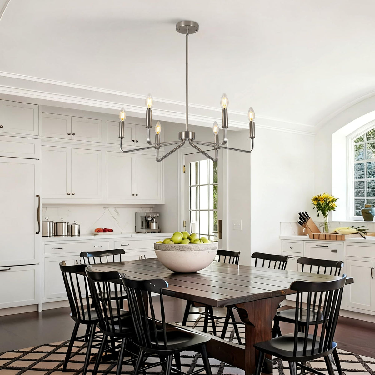 6 Light Brushed Nickel Chandeliers for Dining Room (Nickle / 6-Light)