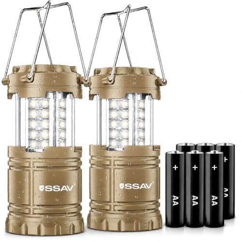 Battery Powered LED Lanterns (2 Pack Desert Tan)