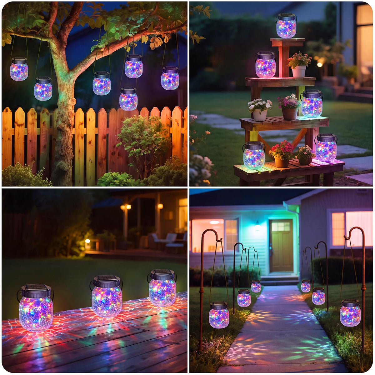 6 Pack Solar Lantern Outdoor Lights (Multicolor / 6 Pack)