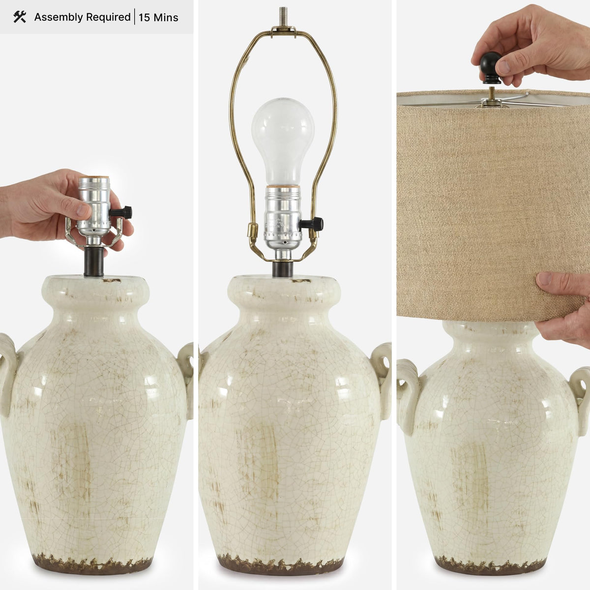 27 Inch Farmhouse Ceramic Table Lamp (Emelda)
