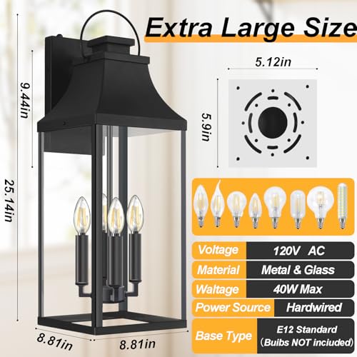 25 Inch Dusk to Dawn Outdoor Wall Sconce (Dusk to Dawn / 25 Inch)