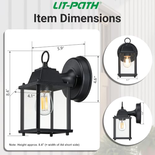 Outdoor Wall Light Fixture (Black / 1-pack)