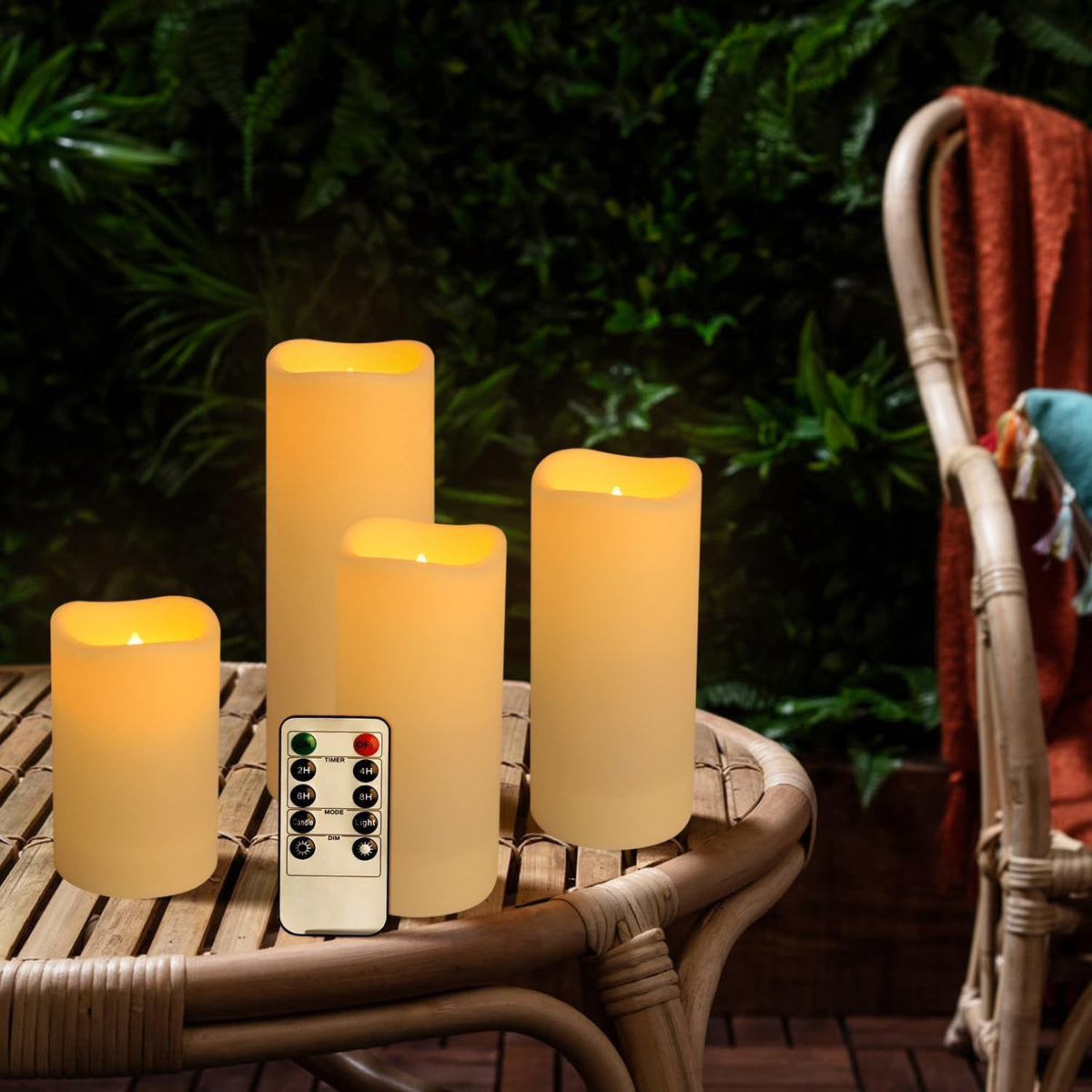 Set of 96 Waterproof Outdoor Flameless Candles (96 Ivory)