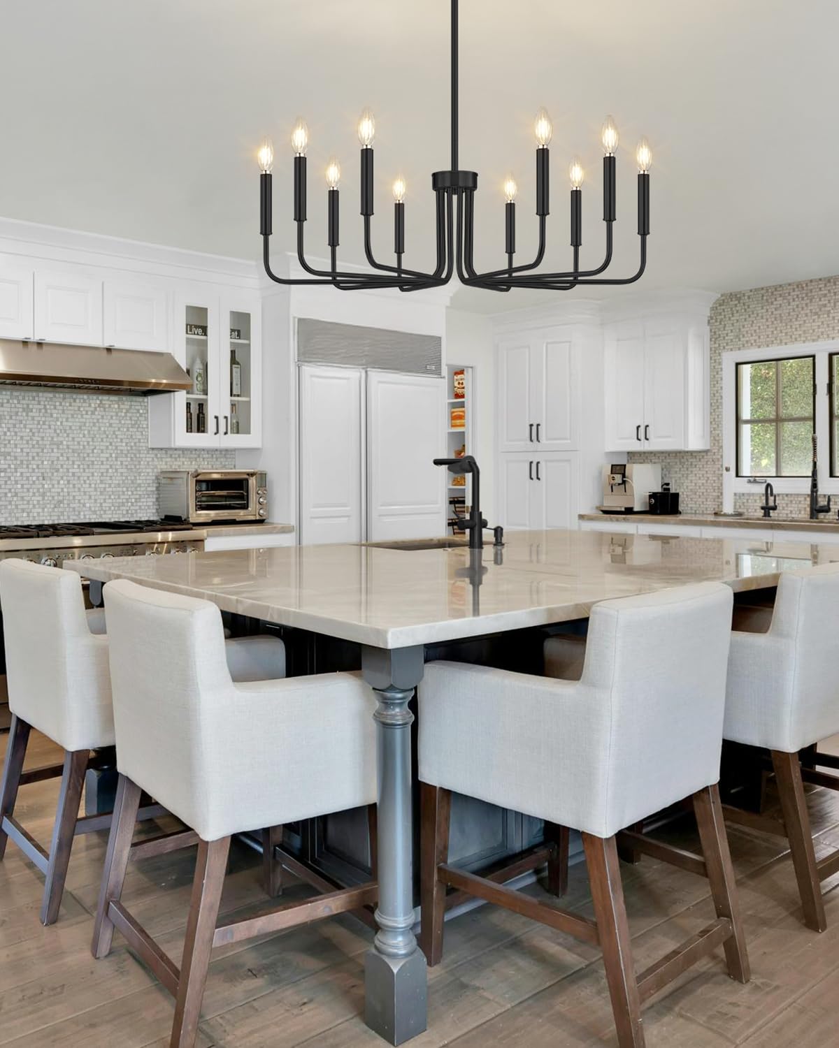 10 Light Black Chandelier (Matte Black / 10-Light)