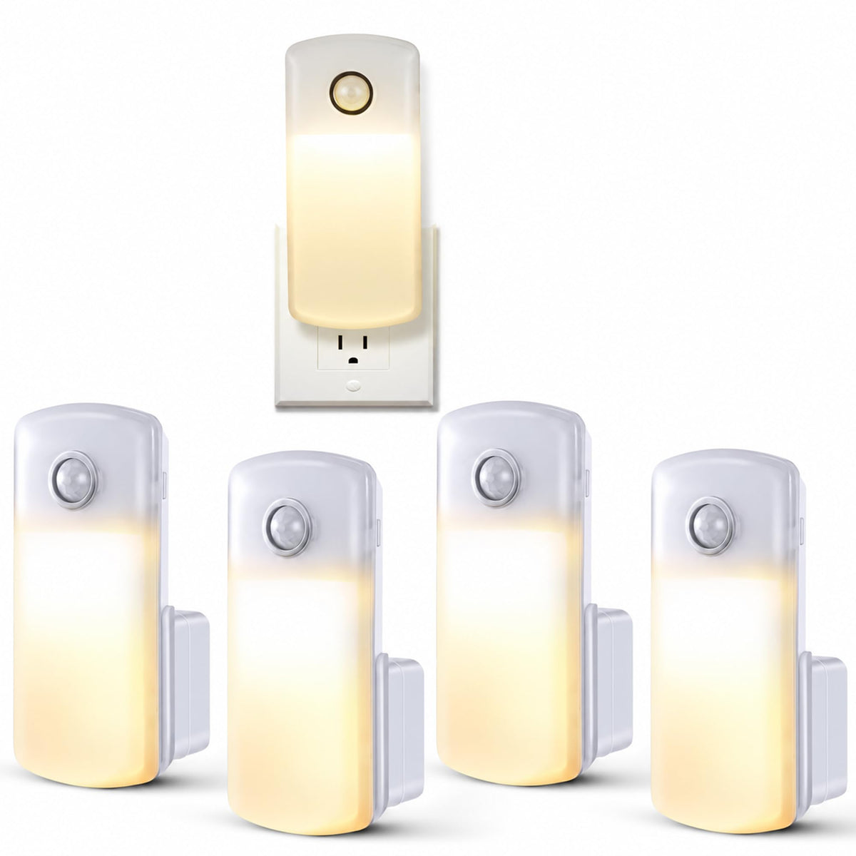 4 Pack 4 in 1 Home Emergency Power Failure Night Lights (Warm White)