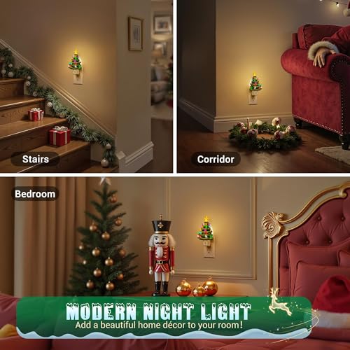 Christmas Tree Night Light (Christmas Tree and Stars-3000K / 2 Pack)