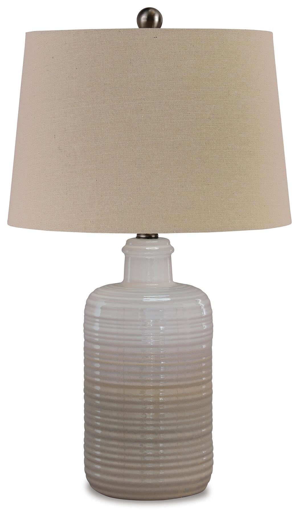 25 in Ceramic Table Lamp Set of 2 (Taupe)