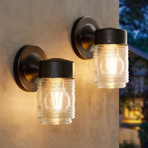 2 Pack Outdoor Wall Lantern (Glass)