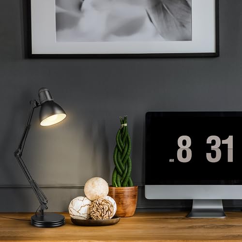 5698601 28" Heavy Base Top Moving Spring Balanced Swing Arm Desk Lamp (Black / 28 inches)