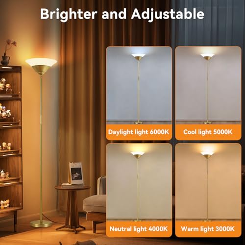 Torchiere Floor Lamp (Gold)