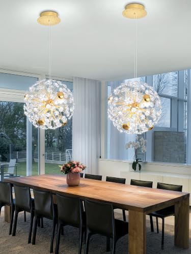 Dia 12" Modern Dandelion Chandelier for Dining Room (Gold Ball / Dia 12inches)