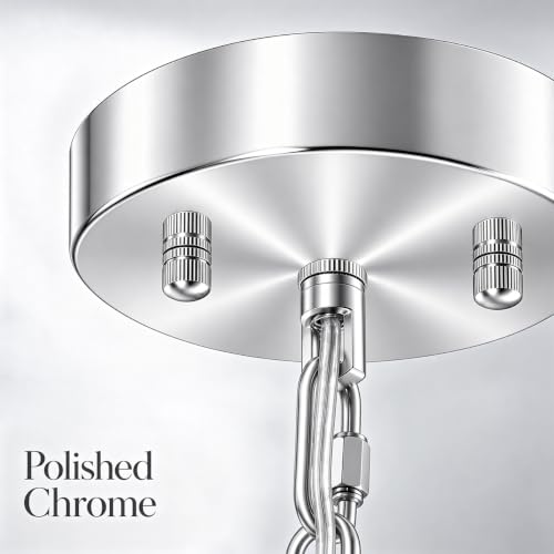 Modern Glass Chandelier for Dining Room (Chrome / 3 Light)