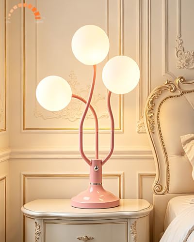 Pink Globe Table Lamp Dimmable Magic DIY Arms G9 Bulbs Included (09-Pink-Globe-3U-Magic DIY Arms)
