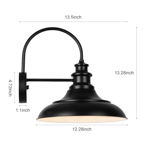 Dusk to Dawn Sensor Outdoor Barn Light Fixture (Black+White / 01-DDRZ004-1PACK(Dusk to Dawn))