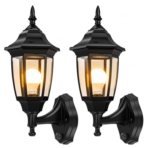 Dusk to Dawn Plastic Outdoor Wall Light Fixtures (Black - 2Pack / Dusk to Dawn-Plastic)