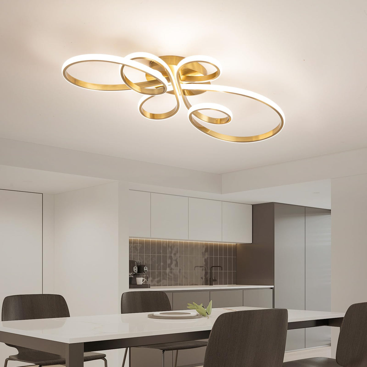 56W Modern LED Ceiling Light (Gold,31.89Inch)