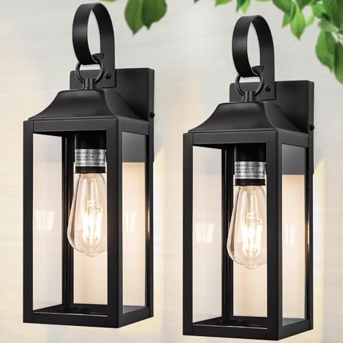 2 Pack Outdoor Light Fixtures Wall Mount Porch Light 15 Inch Black (15 Inch Ordinary / Black)