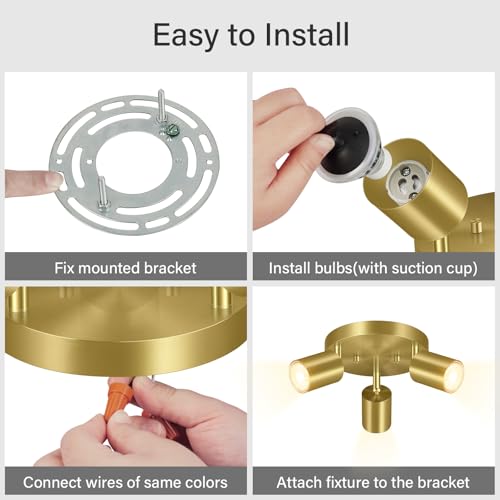 LED 3 Light Track Lighting Kit (3 Light-Gold)