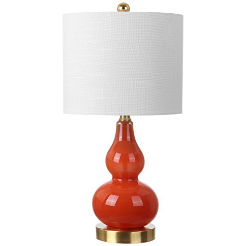 Anya Gourd Glass Table Lamp 20.5" (Single / Sunset Orange)