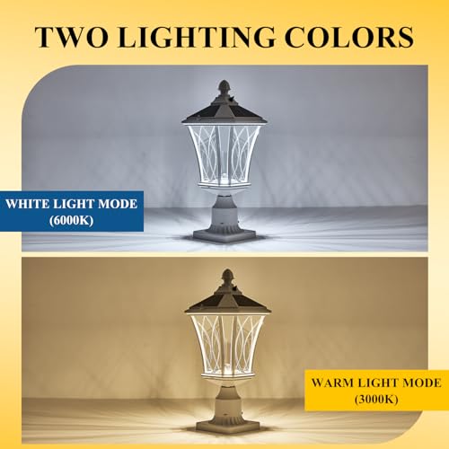 Outdoor Solar Post Lights with Pier Mount Base (L-1-WH)