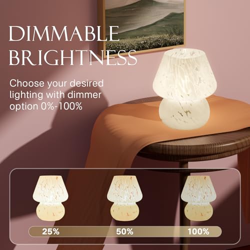 Mushroom Lamp Table Lamp for Bedroom (Flame White)