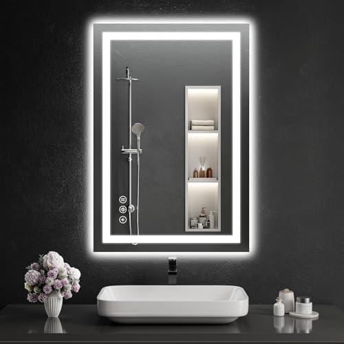 LED Bathroom Mirrors 26"x38" Bathroom Mirror with Lights for Wall (38"L x 28"W)
