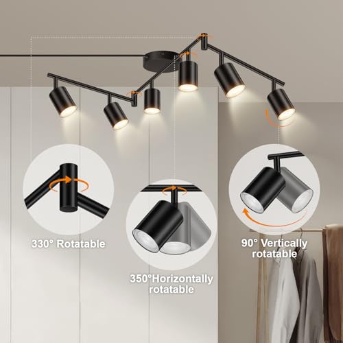 Plug in Track Lighting LED (6-Light Track Light(Black))