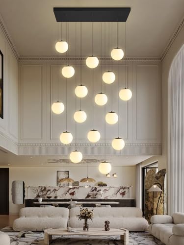 Modern Rectangular Chandelier (Black-White / Rectangle 16-Light)
