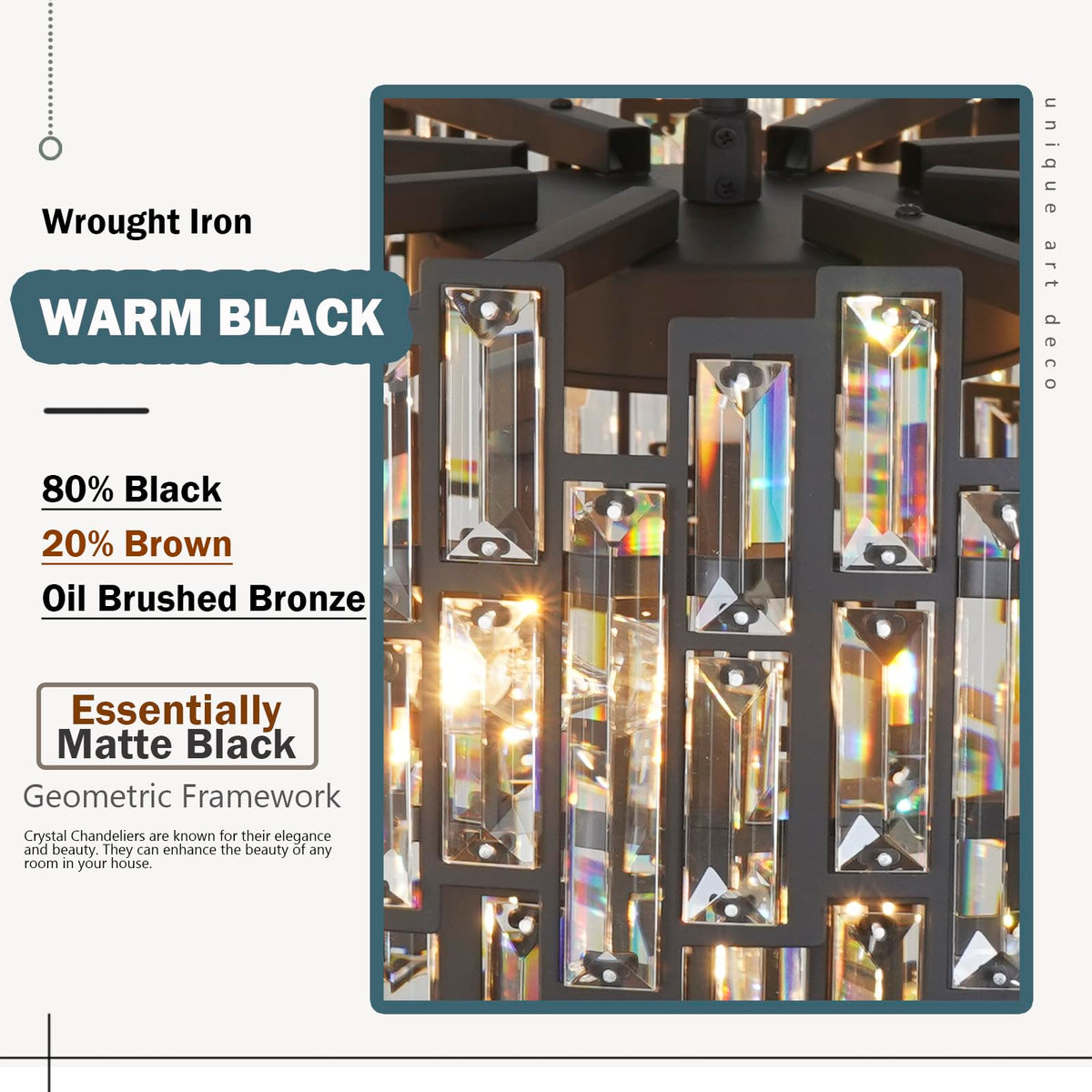 Large Chandeliers for High Ceilings Modern Farmhouse Black (39'')