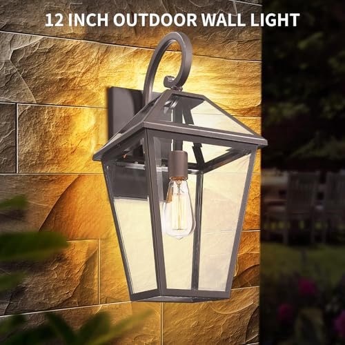 Large Outdoor Light Fixtures Wall Mount 21'' Waterproof Exterior Wall Lanterns Outdoor Lighting Oil (Oil-Rubbed Bronze- 1 PACK / Large)