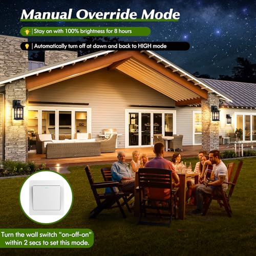 2 Pack Motion Sensor Outdoor Wall Lights (12.6" (2-Pack))