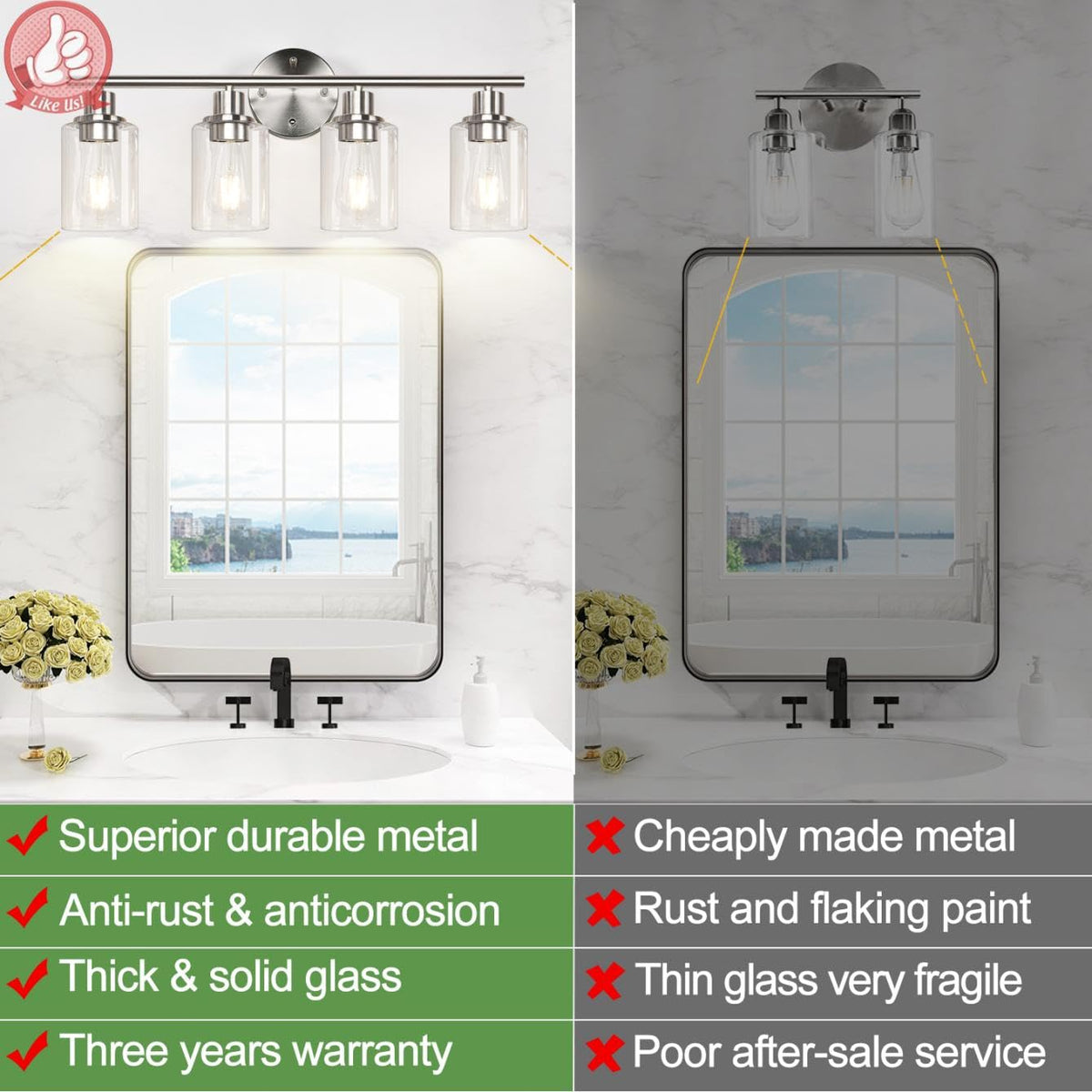4 Light Bathroom Light Fixtures (Brushed Nickel / 4-light)