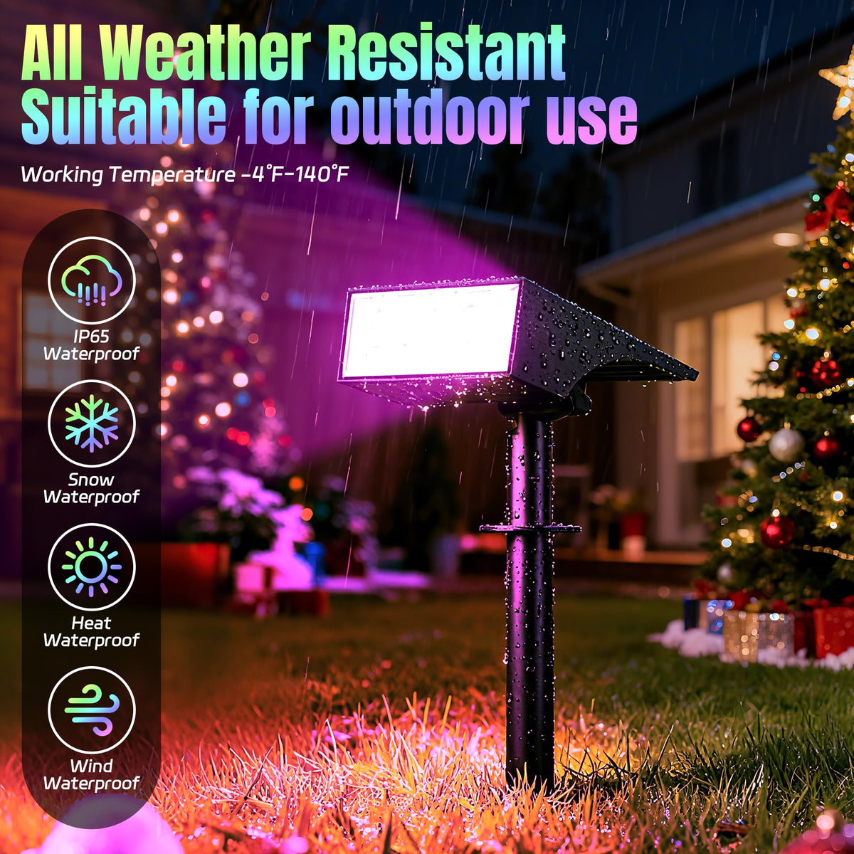 Solar Spot Lights Outdoor Color Changing 12 Pack Halloween Spotlight (RGB (Red, Green, Blue) / 12 Pack)