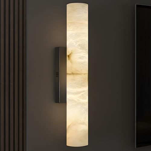 20" Alabaster Wall Sconce (Black-1 PC / 20")