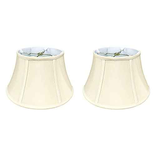 Shallow Drum Bell Billiotte Wall Lamp Shade (Eggshell - Set of 2 / 8 x 12.5 x 7.6)