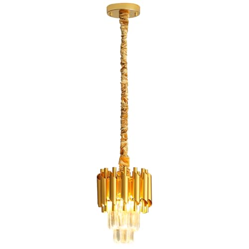 Modern Gold Crystal Chandelier 2 (D7.4"XH10.2" Gold)