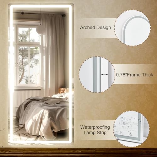 34x76 inch Full Length Mirror with Lights (Rectangle / 76"L x 34"W)