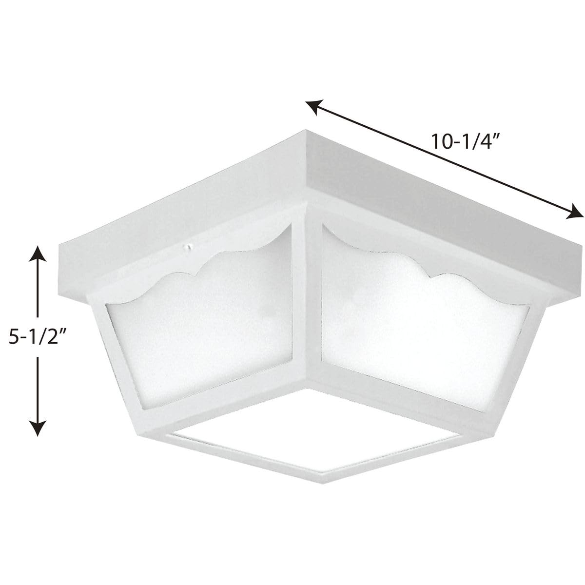 10.25" 2 Light Flush Mount Light (White / 10.25-Inch Diameter x 5.5-Inch Height / 2-Light)
