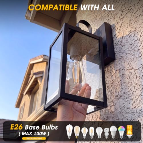 2 Pack 13" Dusk to Dawn Porch Light (13'' 2 PACK / Black)