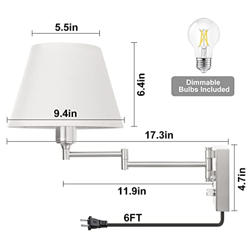 Wall Sconce Plug in (White / Medium)