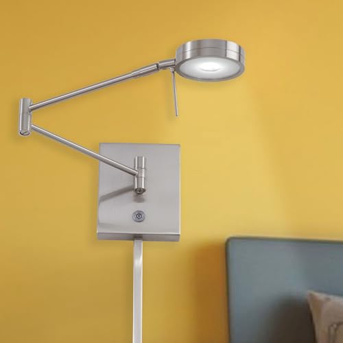 P4308 084 George's Reading Room LED Swing Arm Wall Lamp (Brushed Nickel)