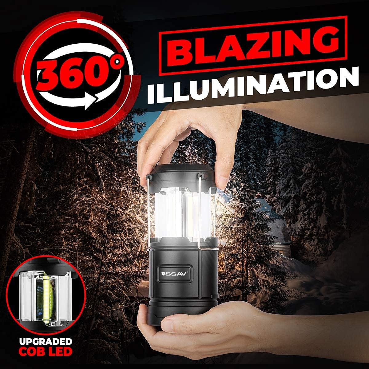 2 Pack Black LED Lanterns (2 Pack Charcoal Black)