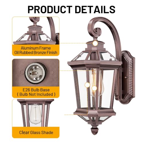 Outdoor Wall Lights Exterior Lighting Fixtures Front Porch Light (Oil-Rubbed Bronze / Medium)