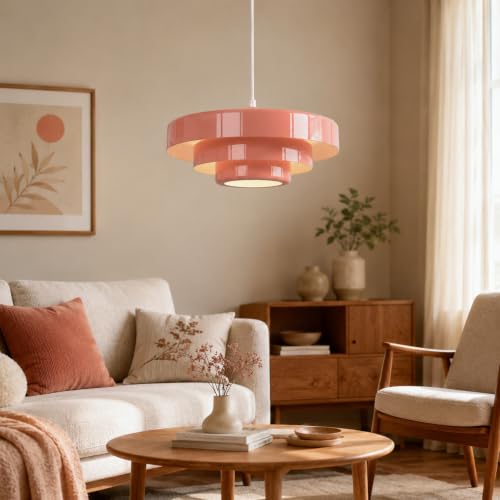 Plug in Pendant Light (Large-Pink (17.7in))